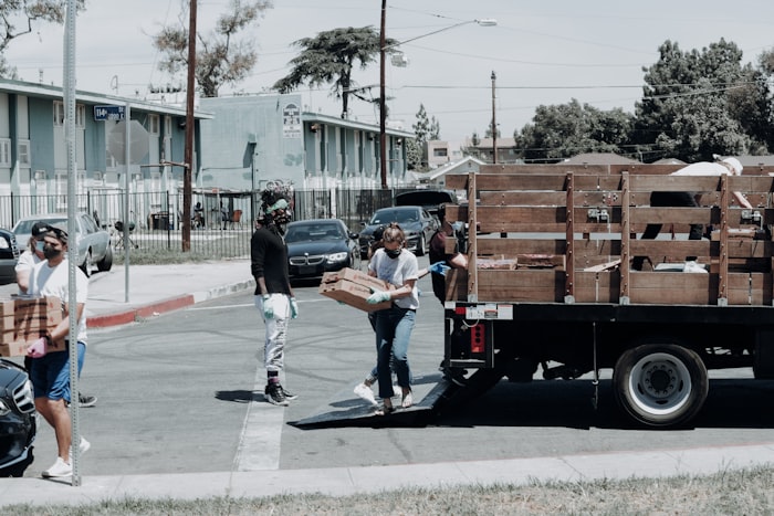 Volunteers organizing a community outreach drive